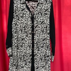 Soft Surroundings Black and White Long Sleeve Dress